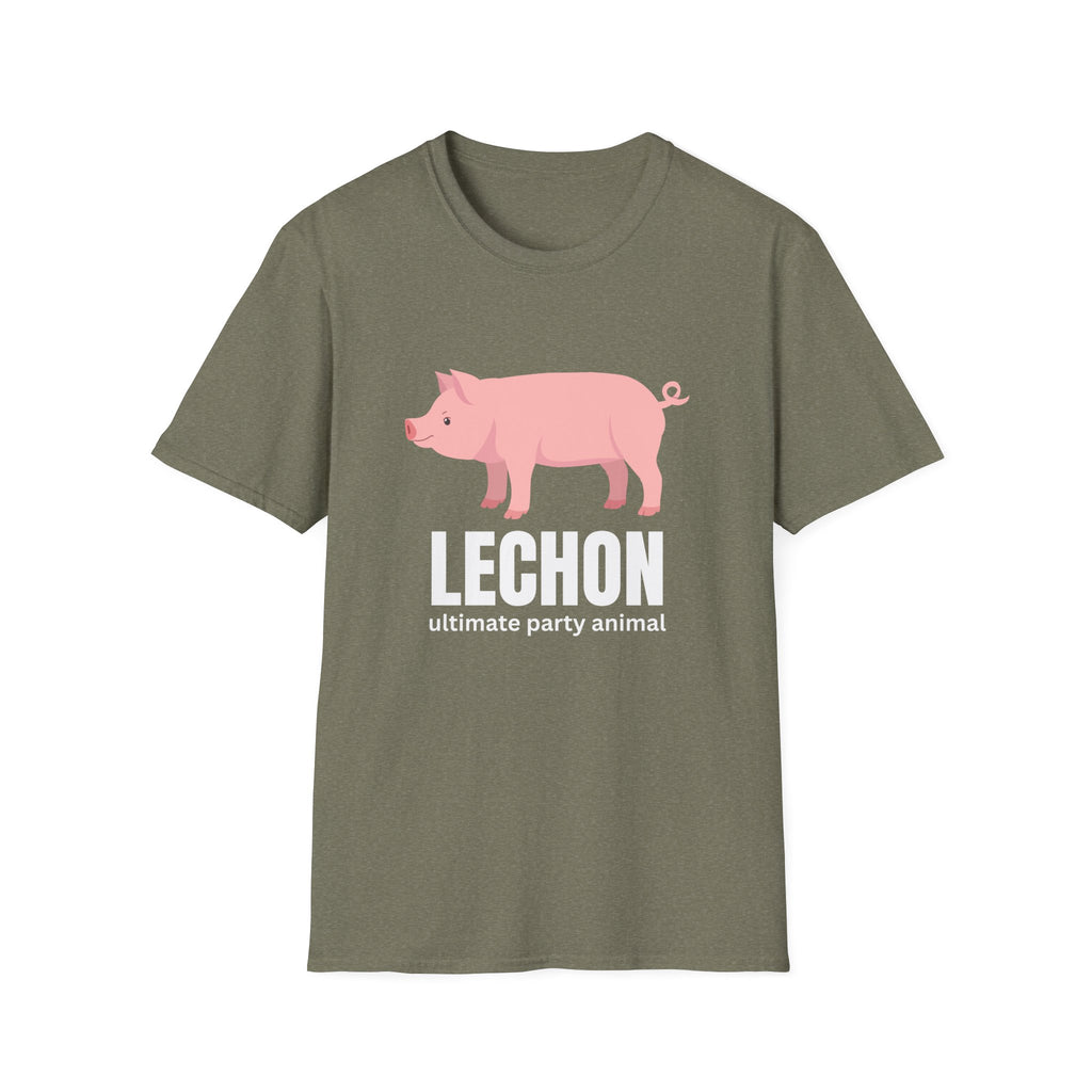 Lechon Pig T-Shirt — “Lechon: ultimate party animal” Funny Filipino Roast Pork Tee