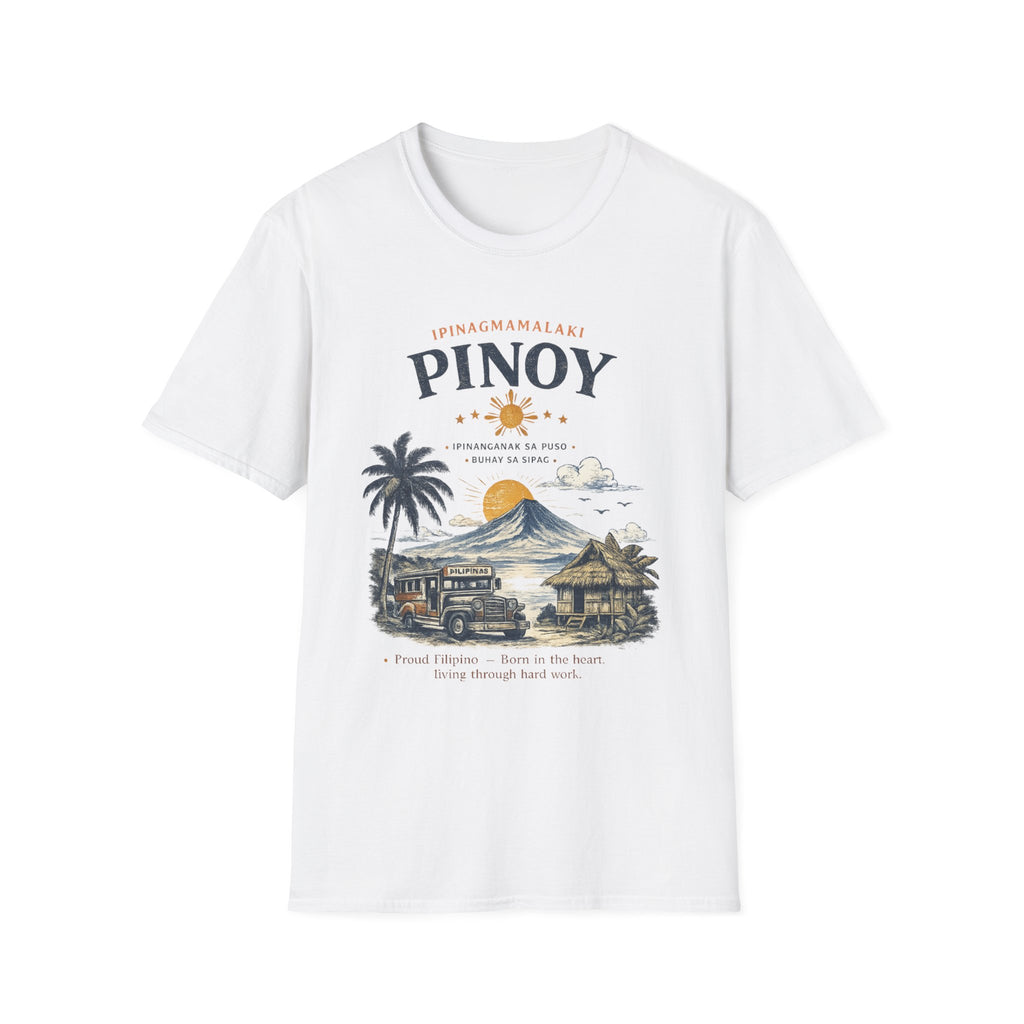 Pinoy Philippines T-Shirt – Vintage Mayon Volcano & Beach Travel Tee