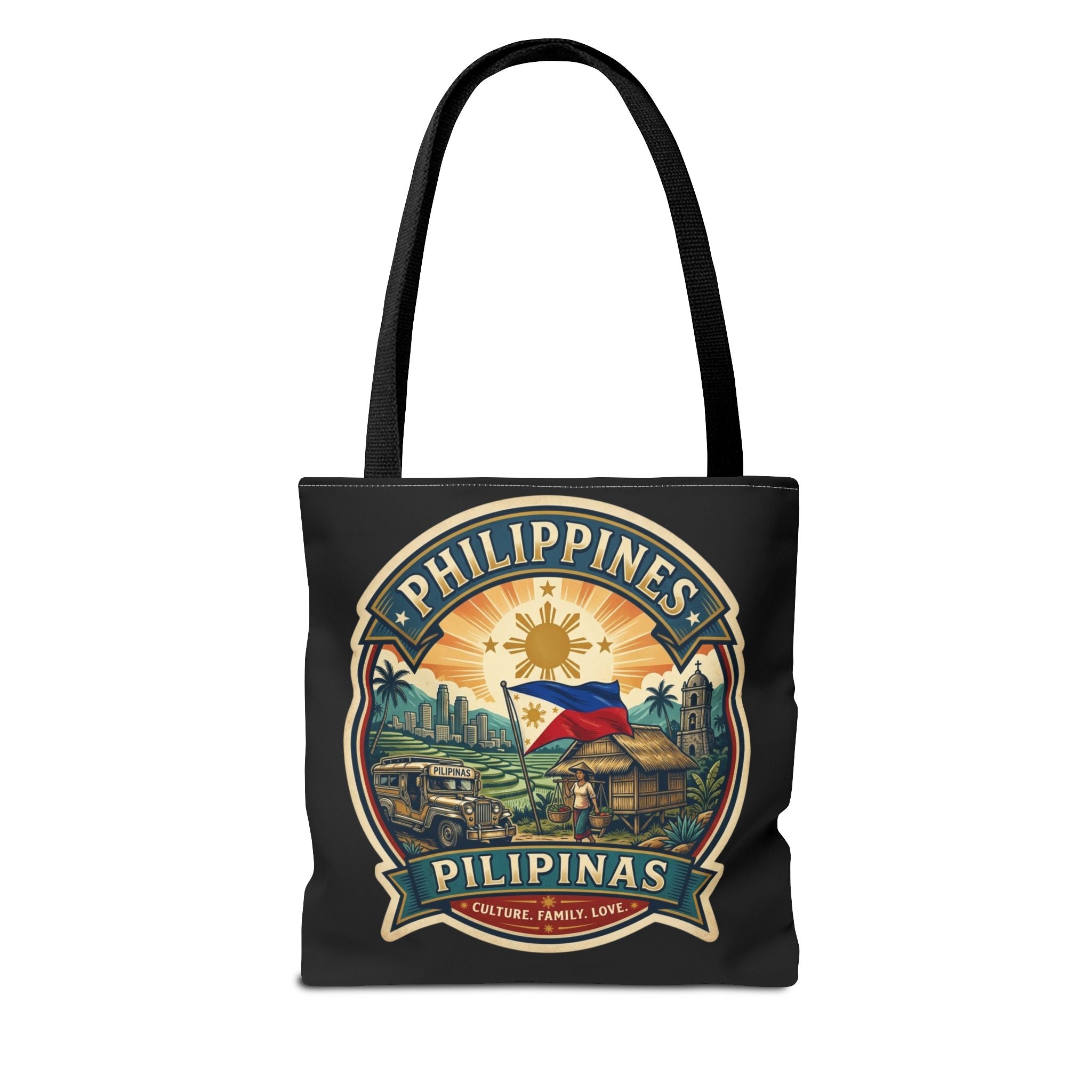 Philippines Vintage Travel Tote Bag — Pilipinas Flag & Island Scene