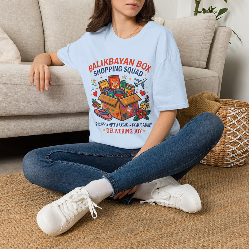 Balikbayan Box T-Shirt — "Balikbayan Box Shopping Squad" Filipino Care Package Tee