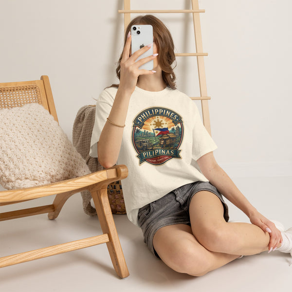 Philippines Vintage Badge T-Shirt – Filipino Pride Travel Tee