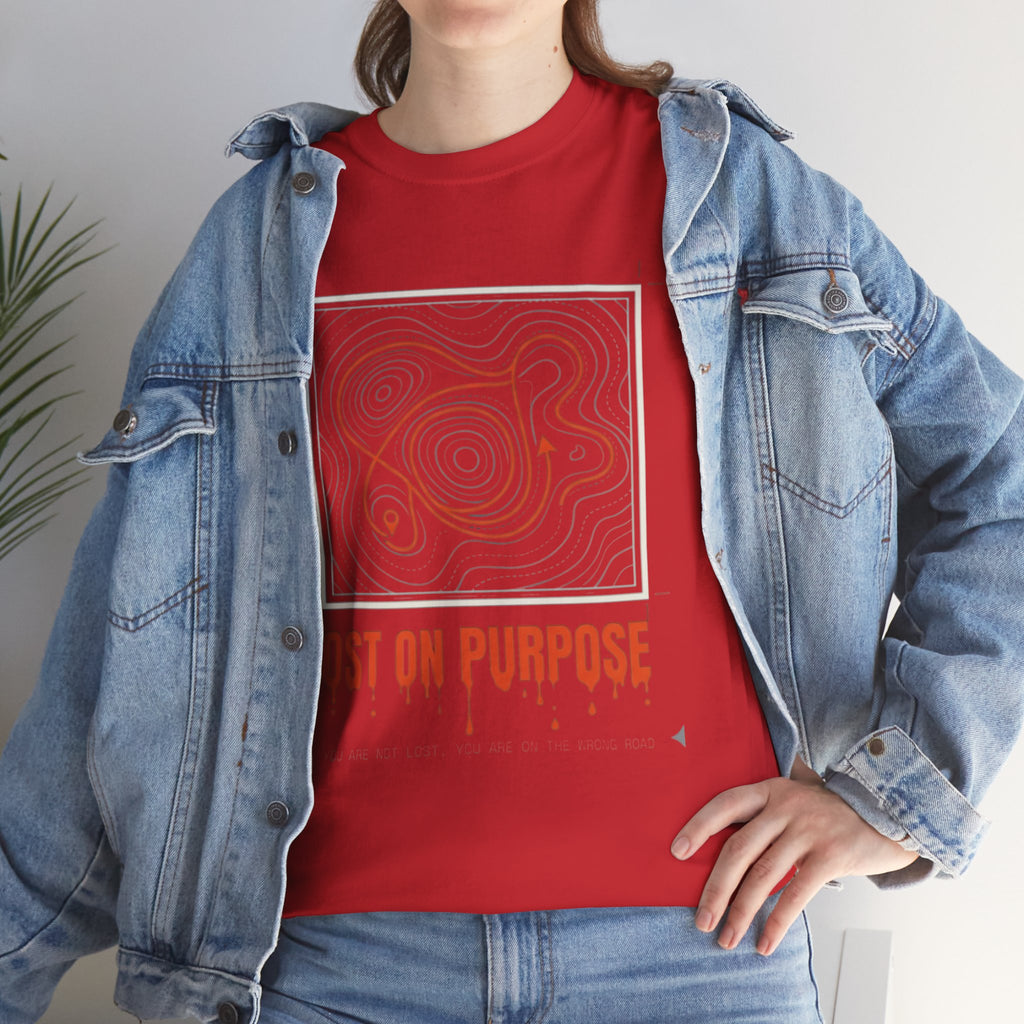 Lost On Purpose T-Shirt - Casual Detour-— Abstract Line Art Graphic Tee