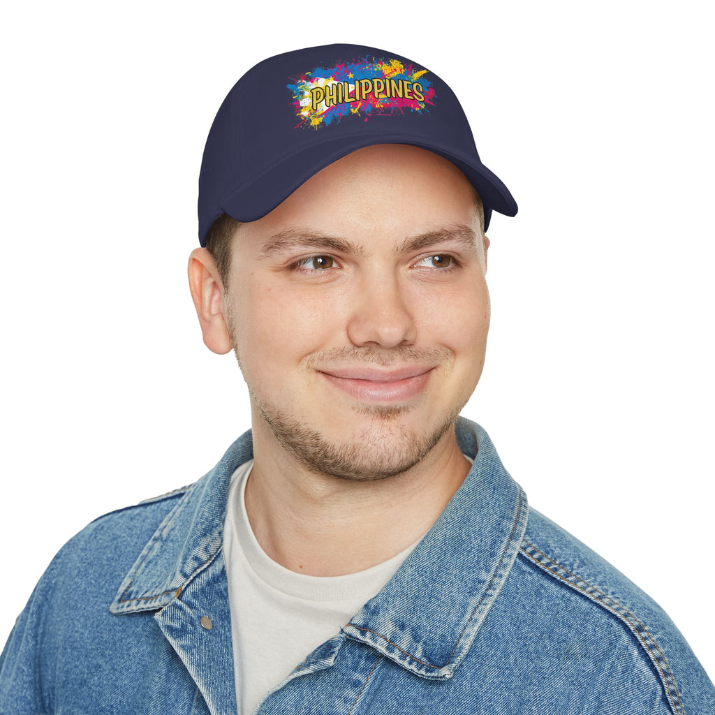 Philippines Paint Splash Baseball Cap — Colorful Filipino Pride Hat