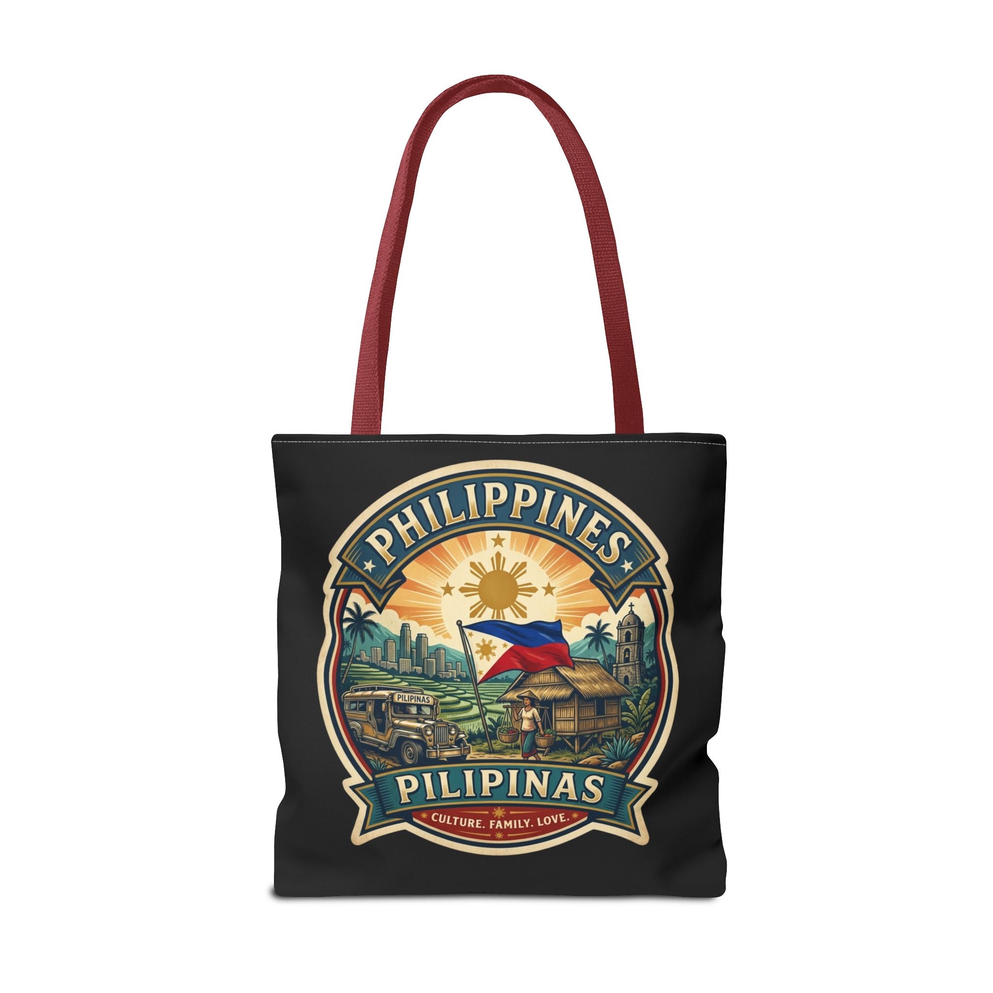 Philippines Vintage Travel Tote Bag — Pilipinas Flag & Island Scene