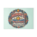Mommy's Village Glass Cutting Board – Floral 'Built by Love, Fueled by Caffeine & Hope' Kitchen Decor, Pinoy / Phillipine's style