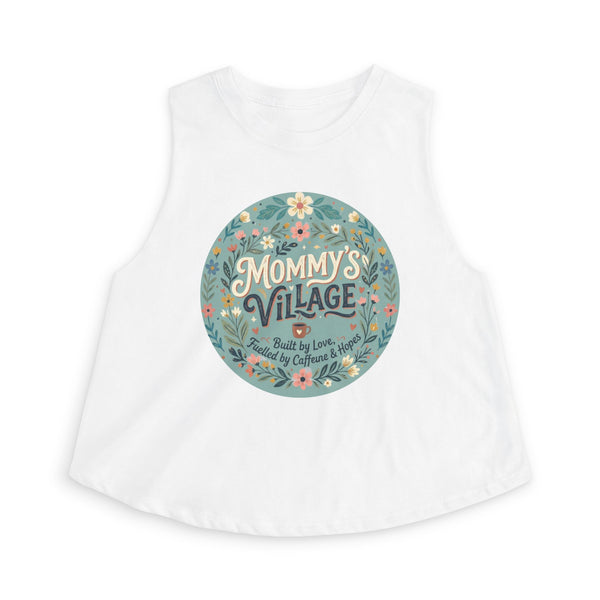 Mommy's Village Floral Crop Top — Mom Gift Mother's Day Shirt