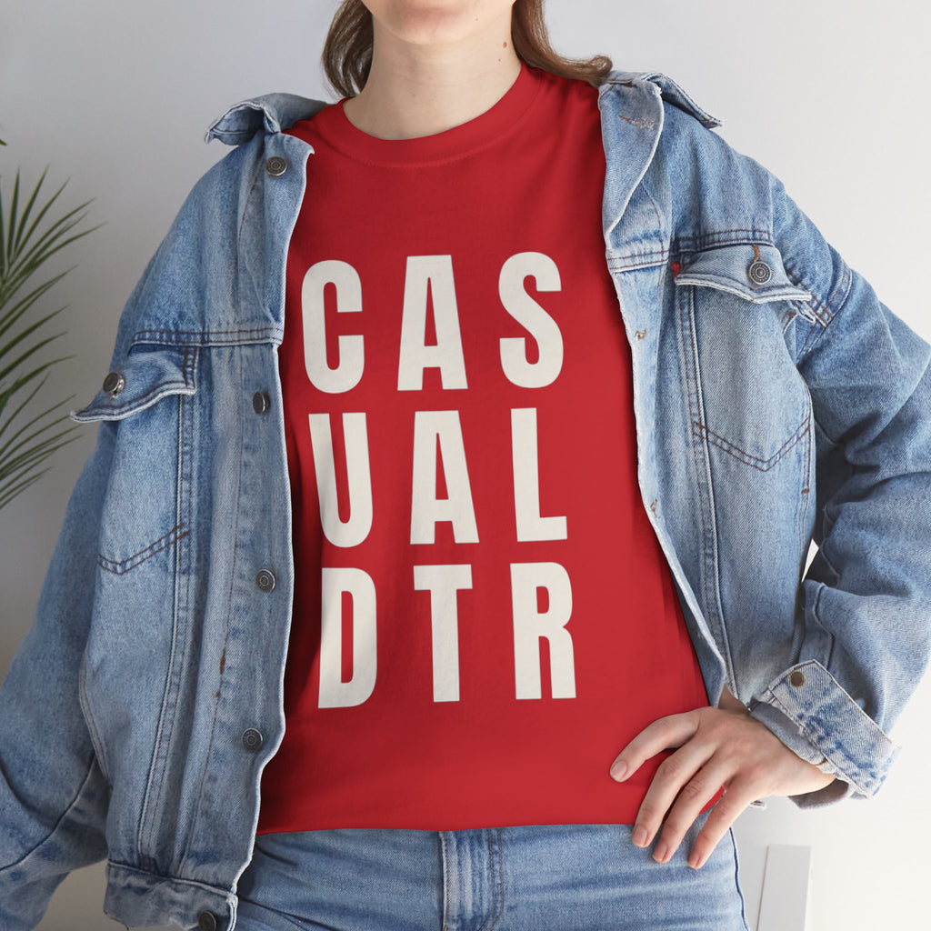 Casual Detour Graphic Tee — Vertical Text Black T‑Shirt