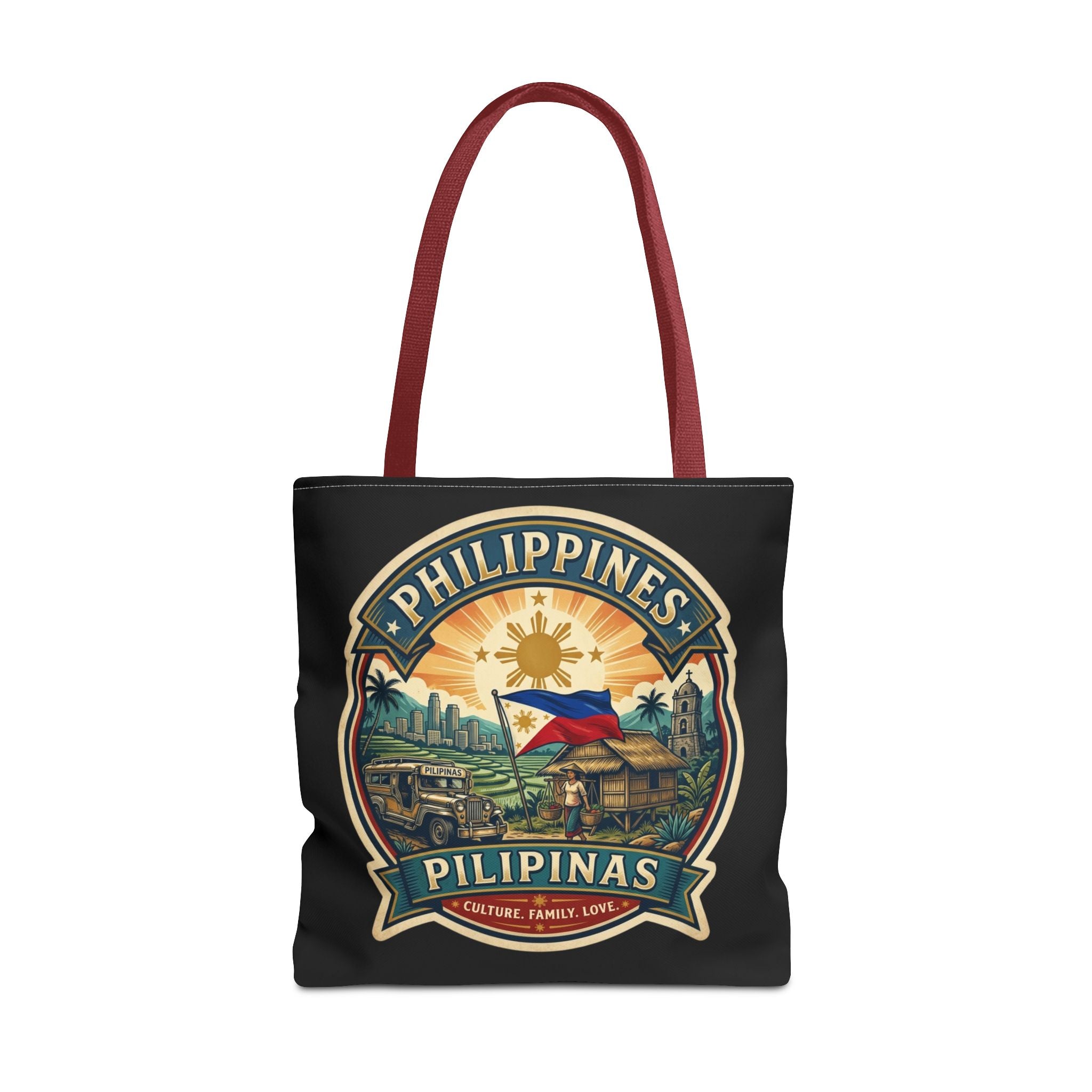 Philippines Vintage Travel Tote Bag — Pilipinas Flag & Island Scene