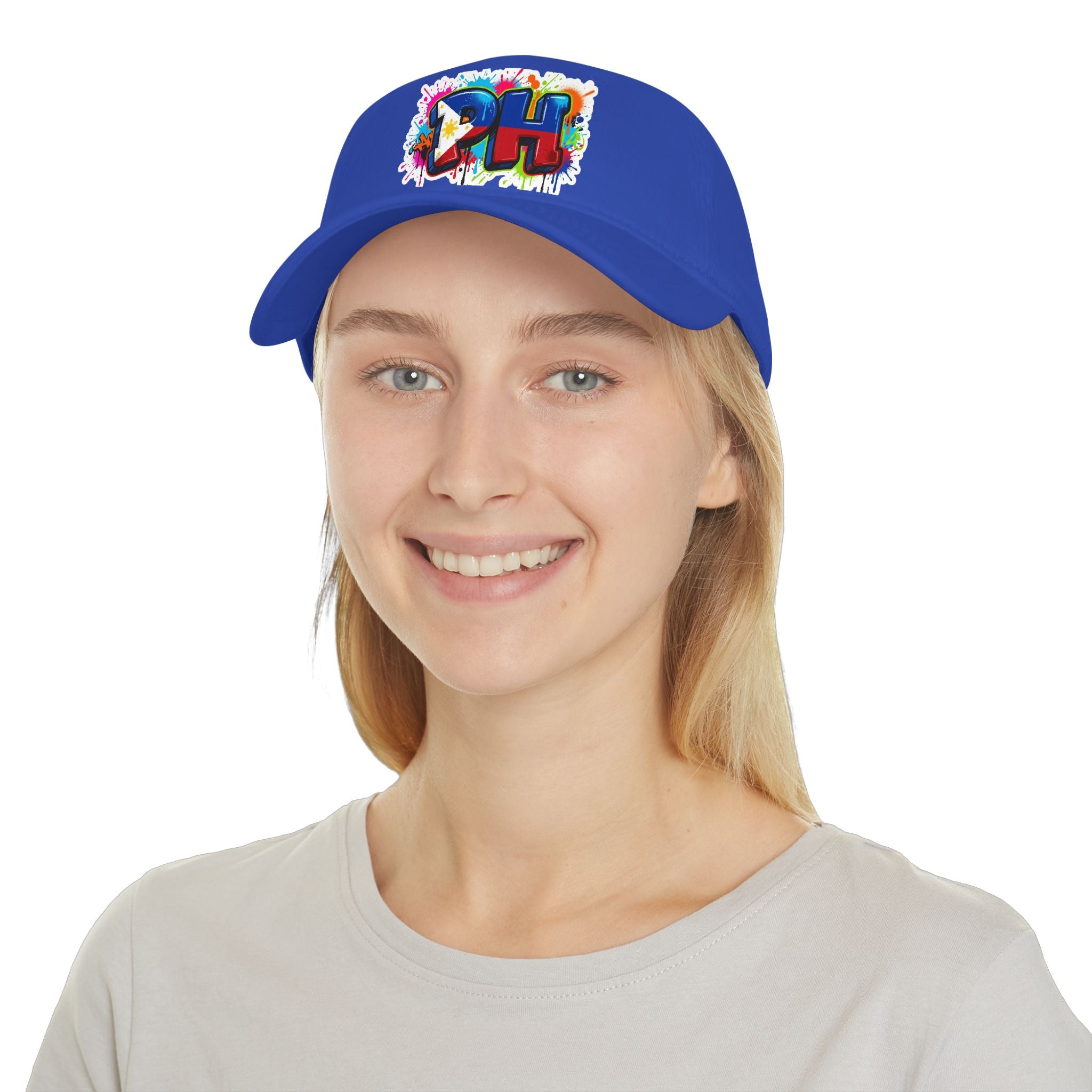 PH Graffiti Baseball Cap — Colorful Filipino Pride Low Profile Ha