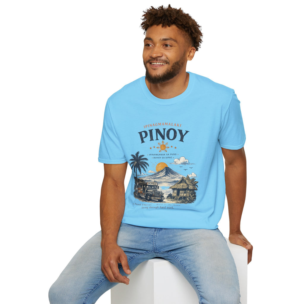 Pinoy Philippines T-Shirt – Vintage Mayon Volcano & Beach Travel Tee