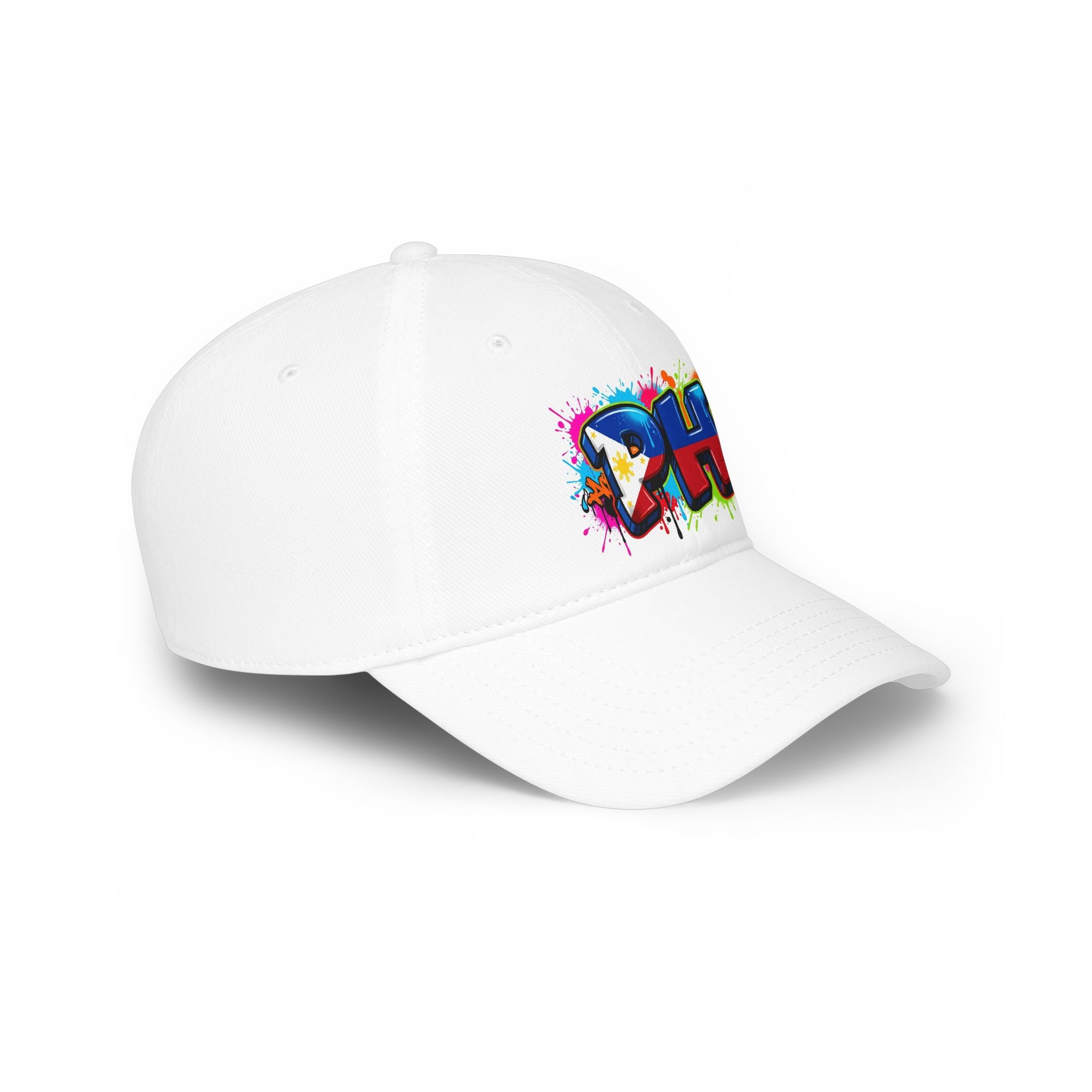 PH Graffiti Baseball Cap — Colorful Filipino Pride Low Profile Ha