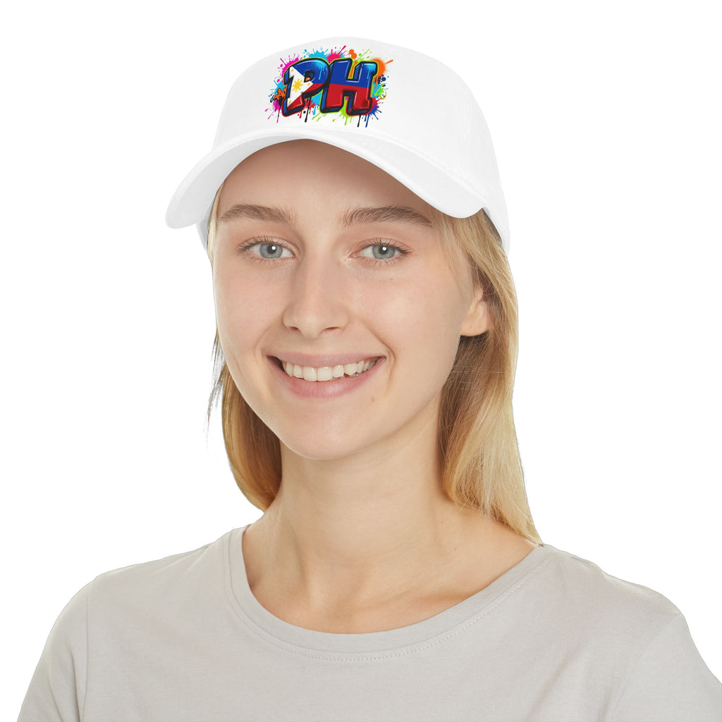PH Graffiti Baseball Cap — Colorful Filipino Pride Low Profile Ha