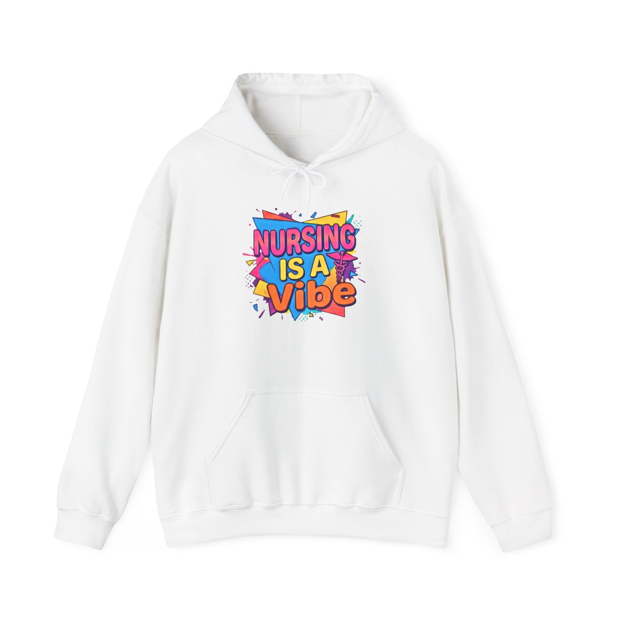 Nursing Is A Vibe Hoodie — Colorful Retro Nurse Appreciation Pullover