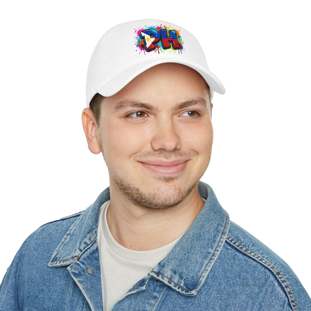 PH Graffiti Baseball Cap — Colorful Filipino Pride Low Profile Ha