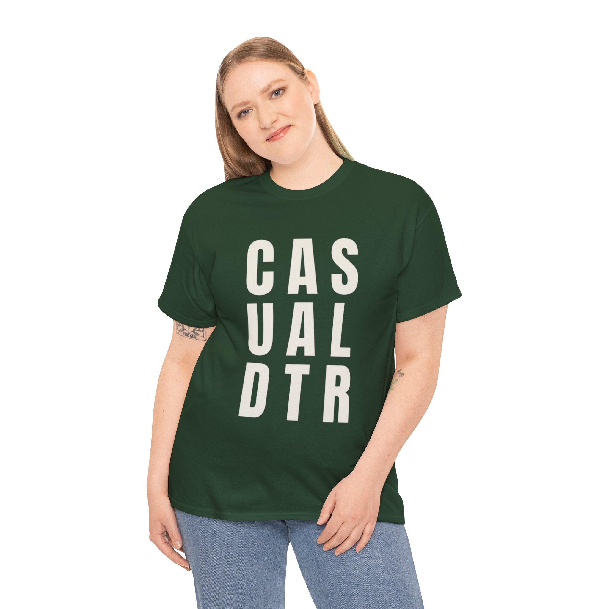 Casual Detour Graphic Tee — Vertical Text Black T‑Shirt