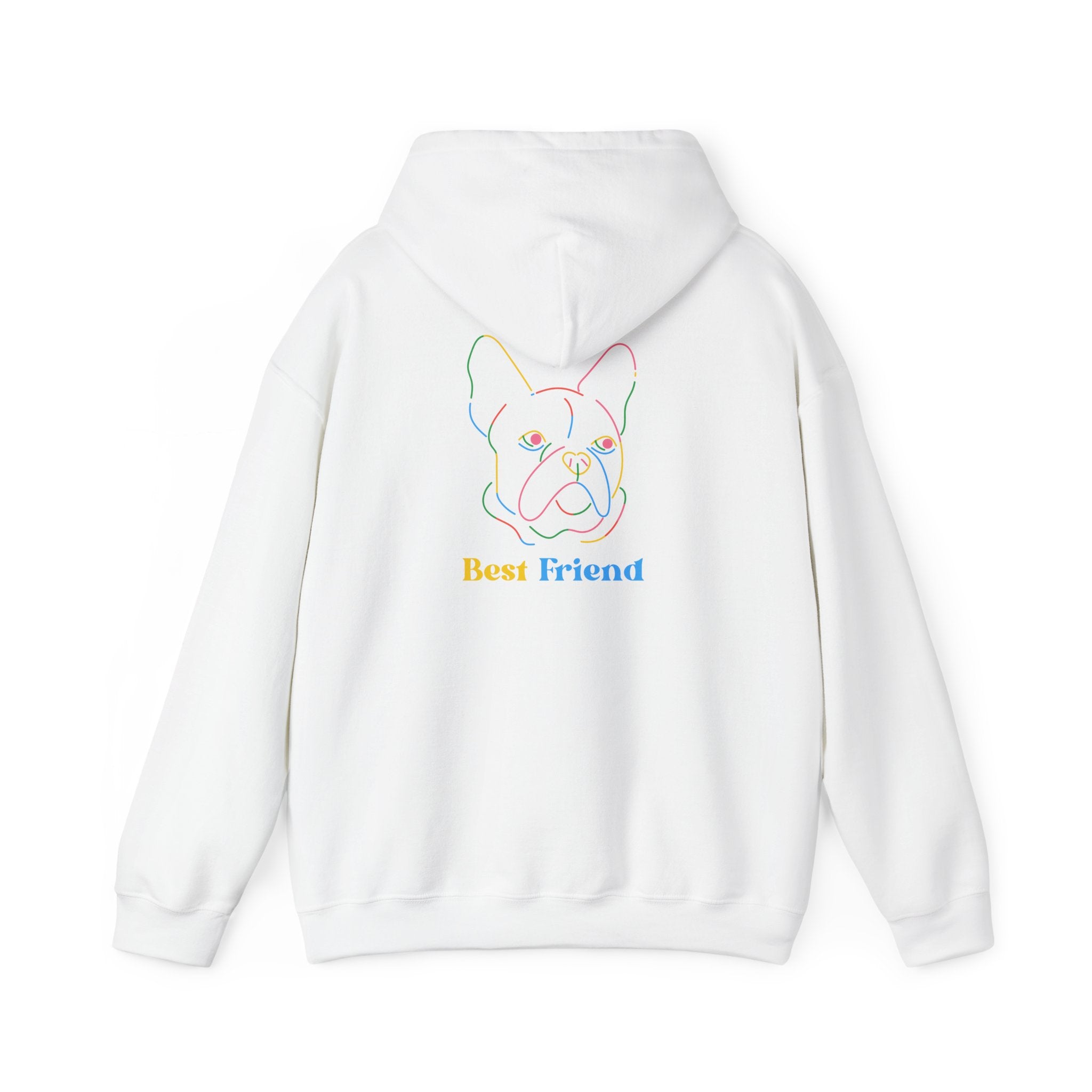 Hoodie - "My Best Friend" Rainbow Outline French Bulldog Pullover