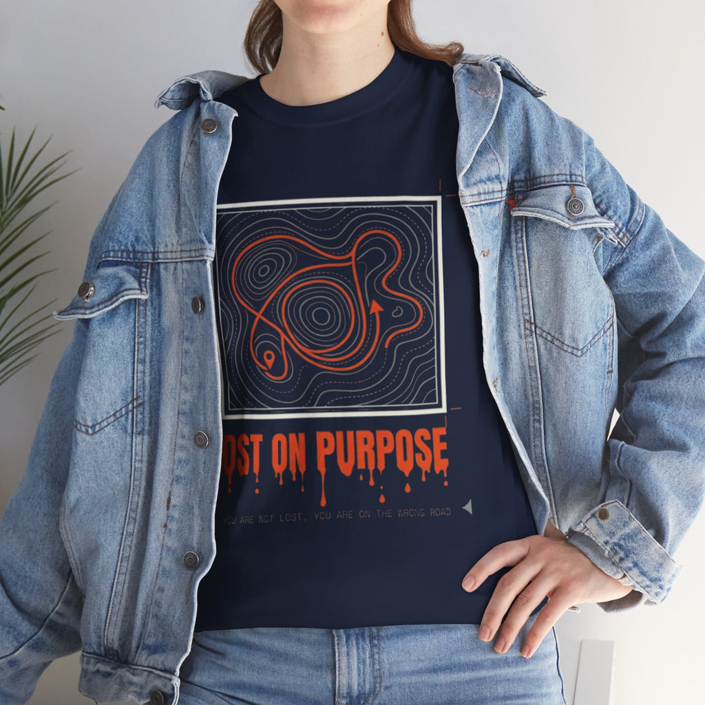 Lost On Purpose T-Shirt - Casual Detour-— Abstract Line Art Graphic Tee