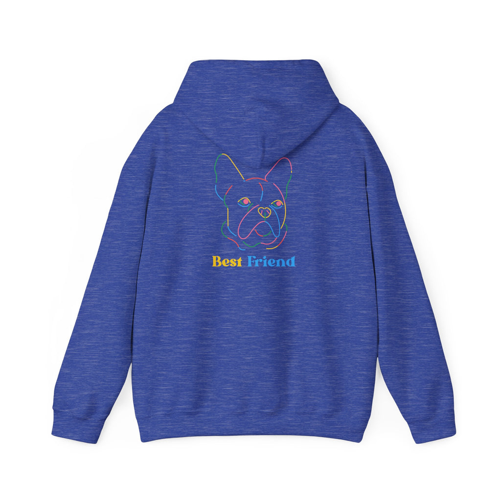 Hoodie - "My Best Friend" Rainbow Outline French Bulldog Pullover