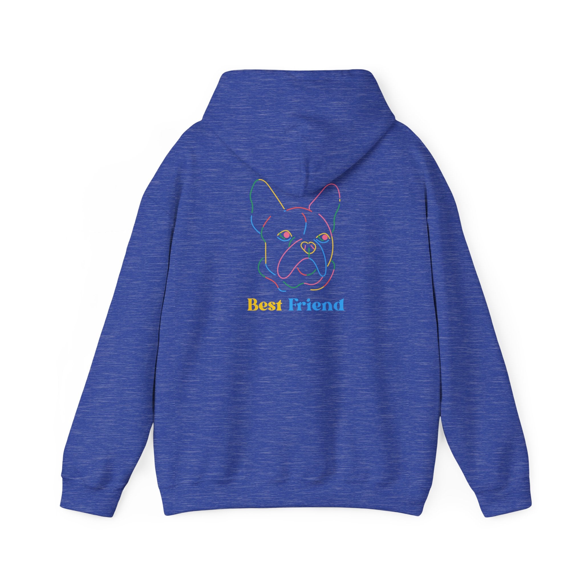 Hoodie - "My Best Friend" Rainbow Outline French Bulldog Pullover