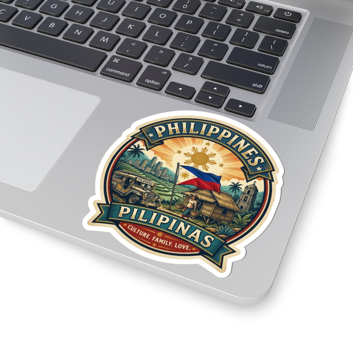 Philippines Vintage Crest Sticker — Pilipinas Culture, Family, Love