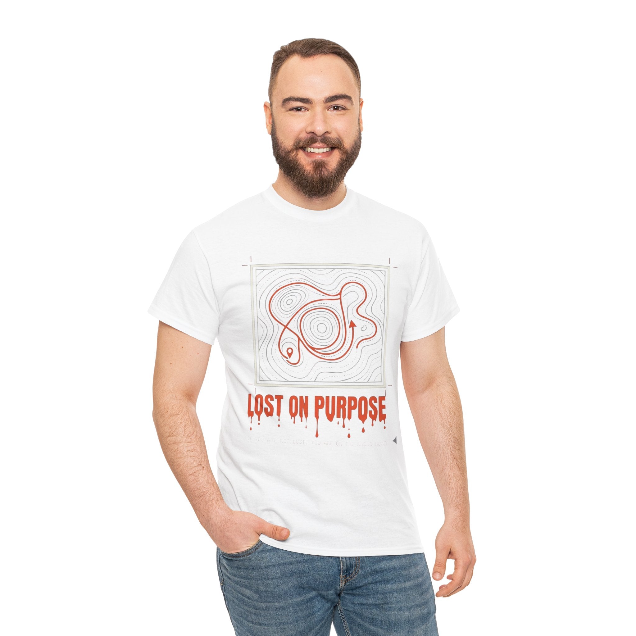 Lost On Purpose T-Shirt - Casual Detour-— Abstract Line Art Graphic Tee