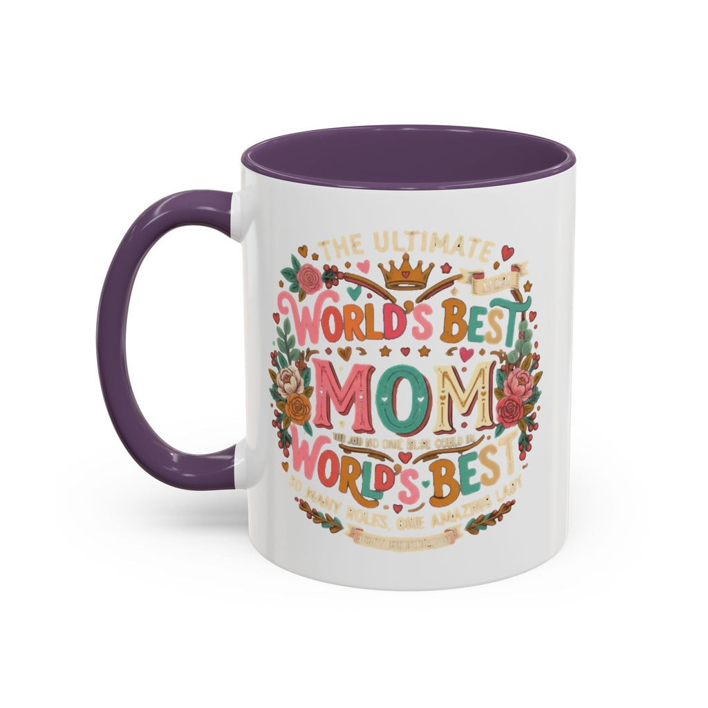 World's Best Mom Accent Coffee Mug — Floral Mother's Day 11/15oz