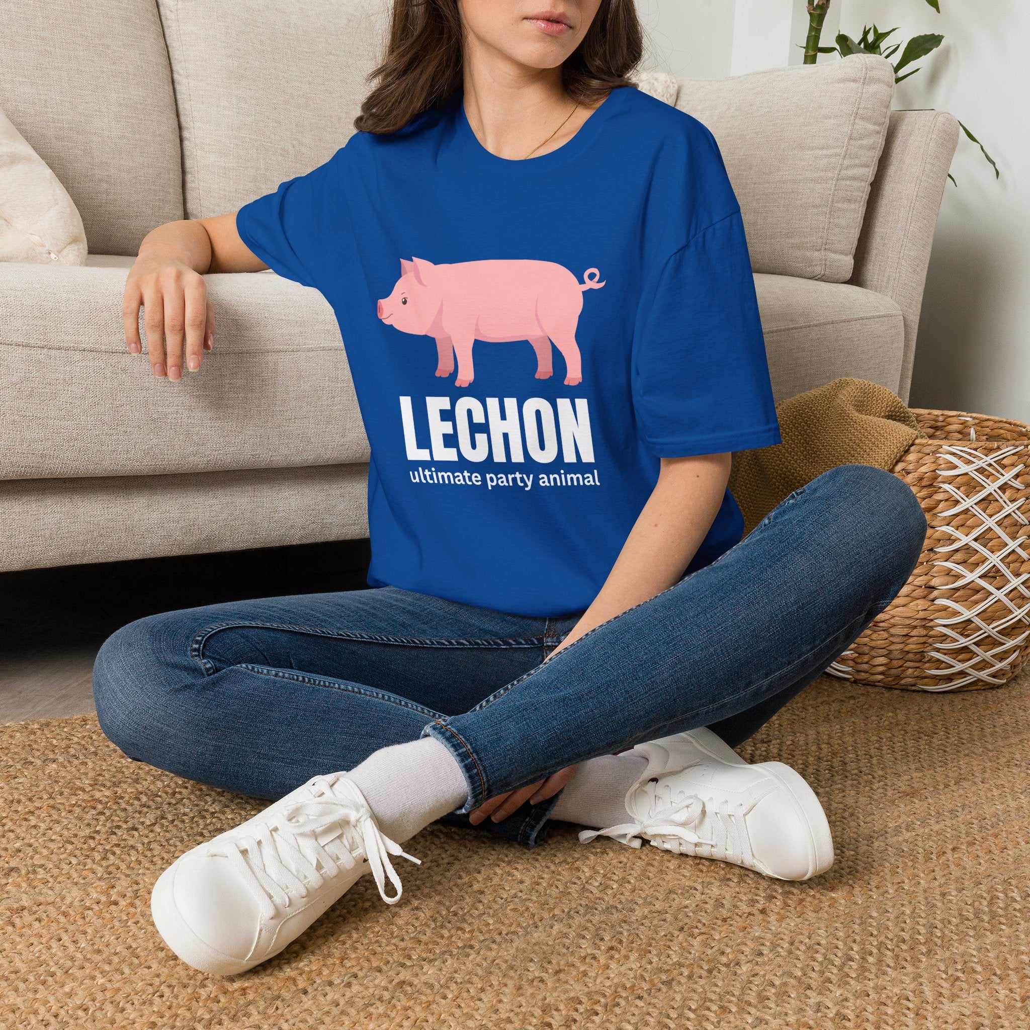 Lechon Pig T-Shirt — “Lechon: ultimate party animal” Funny Filipino Roast Pork Tee