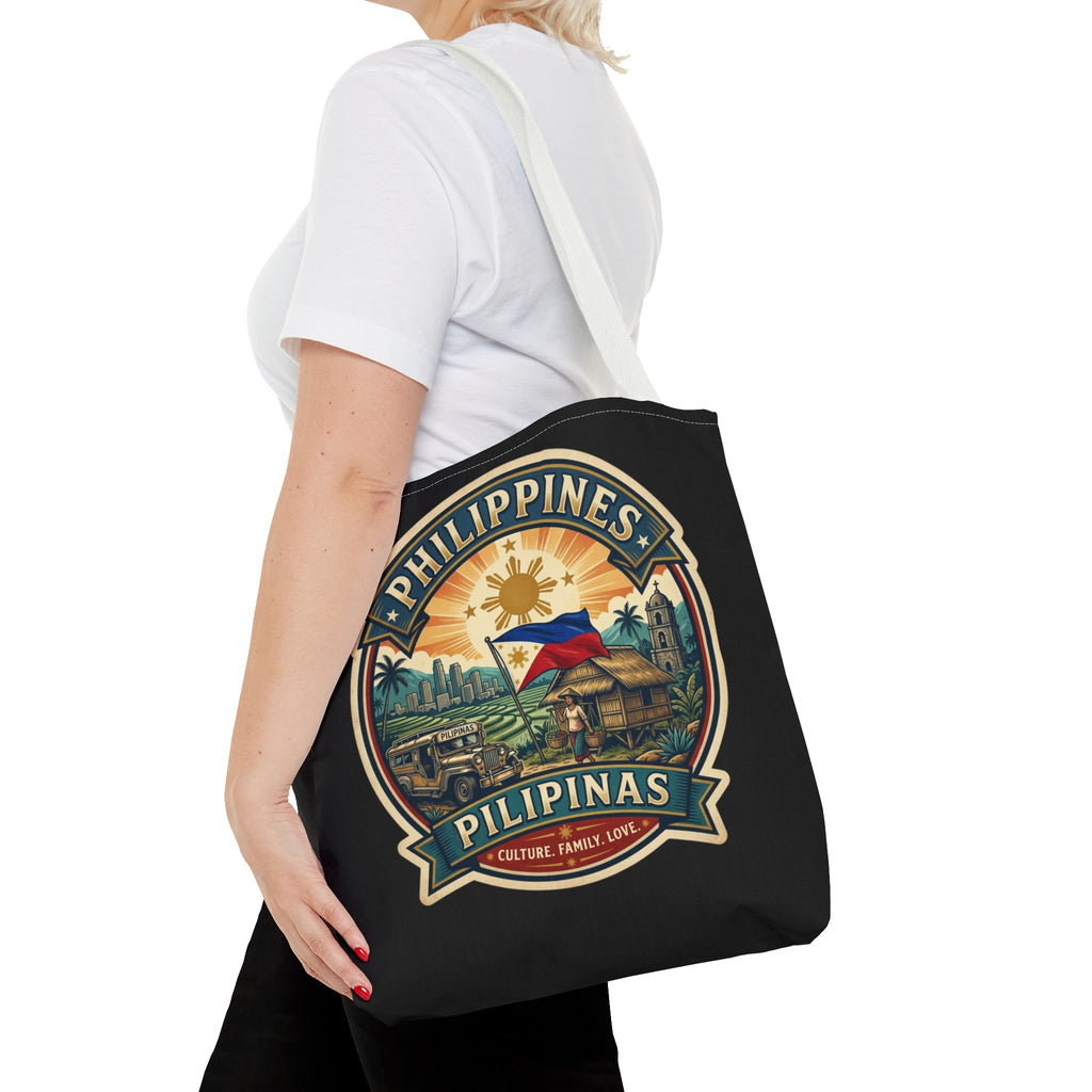 Philippines Vintage Travel Tote Bag — Pilipinas Flag & Island Scene