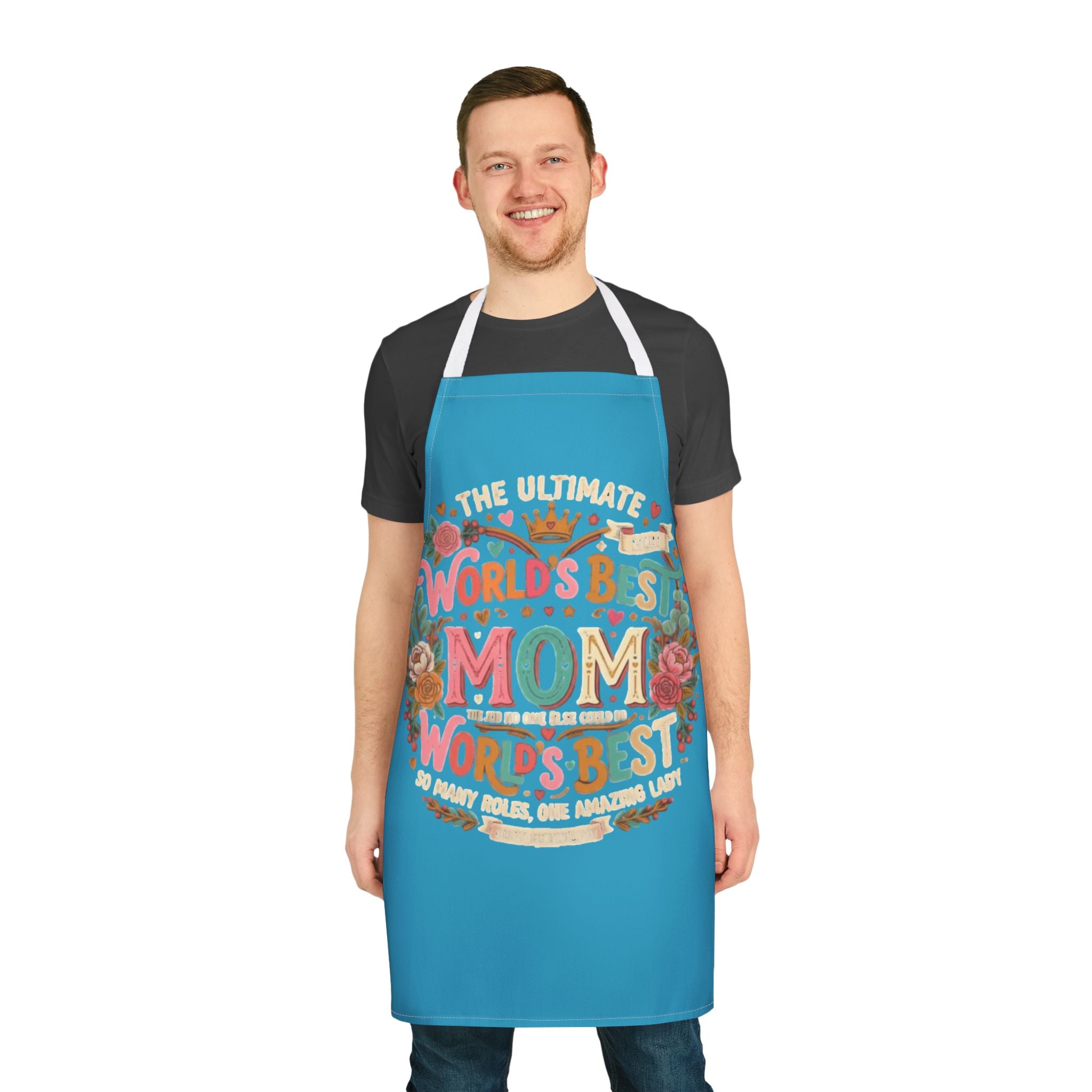World's Best Mom Apron — Floral ‘The Ultimate’ Gift for Mother's Day & Cooking