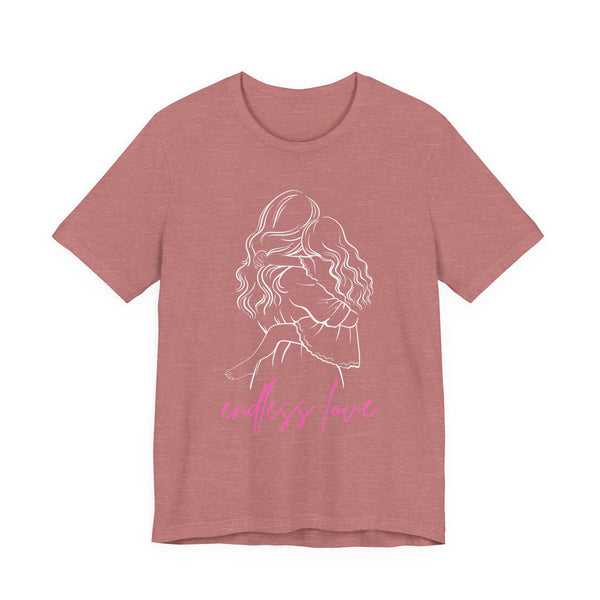 Endless Love Graphic Tee — Minimal Pink Script Mother & Daughter Romantic Shirt