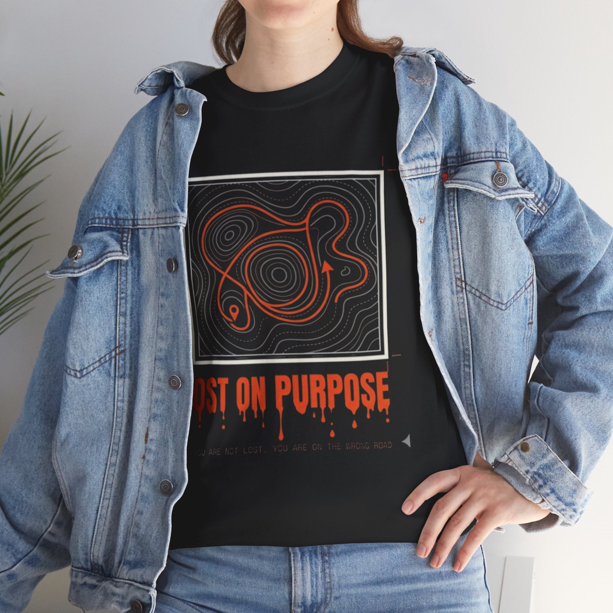 Lost On Purpose T-Shirt - Casual Detour-— Abstract Line Art Graphic Tee