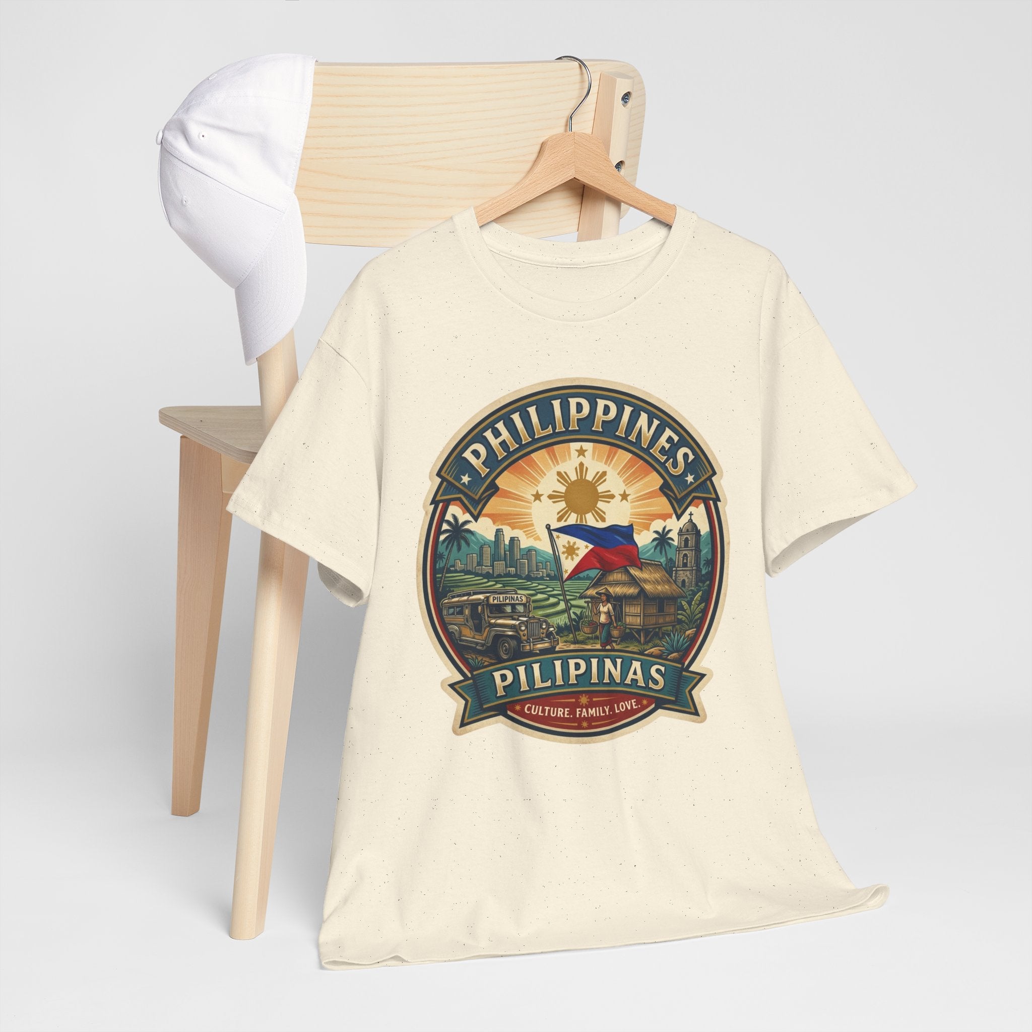 Philippines Vintage Badge T-Shirt – Filipino Pride Travel Tee