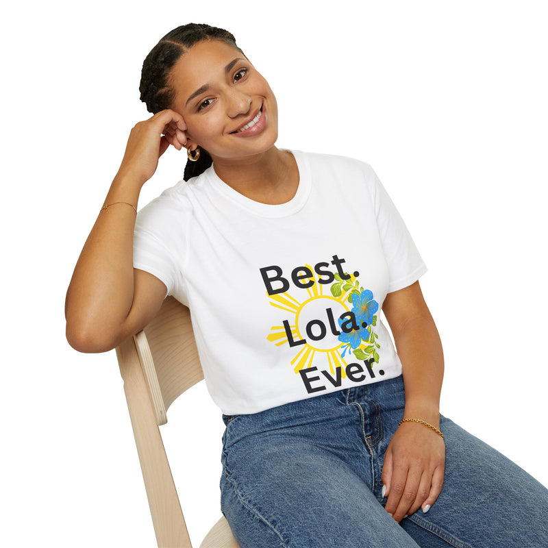 Baby boy pregnancy announcement for the Best Lola Ever T-Shirt — Floral Sun Graphic Tee for Grandma/Mother’s Day