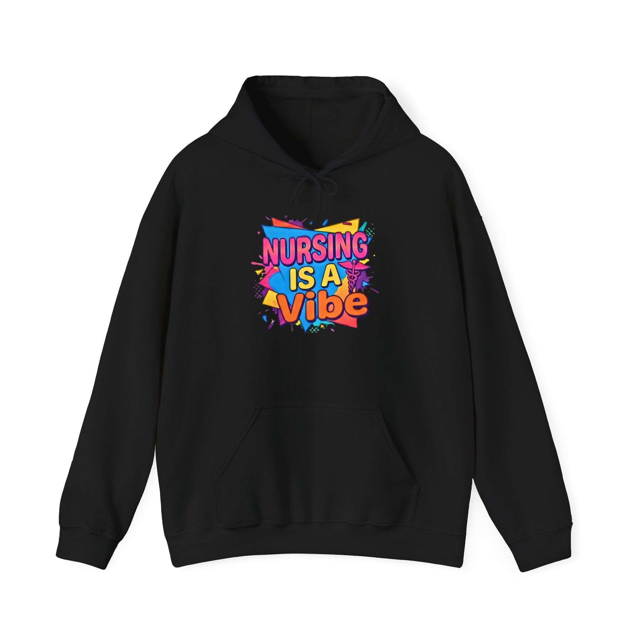 Nursing Is A Vibe Hoodie — Colorful Retro Nurse Appreciation Pullover