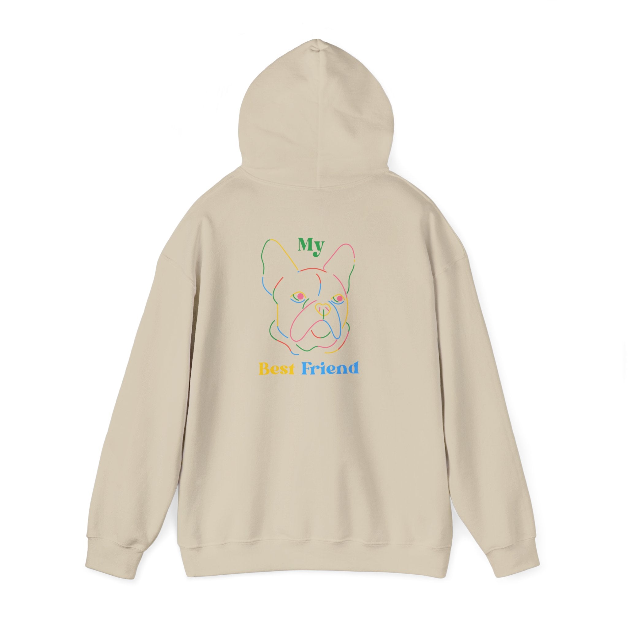 Hoodie - "My Best Friend" Rainbow Outline French Bulldog Pullover