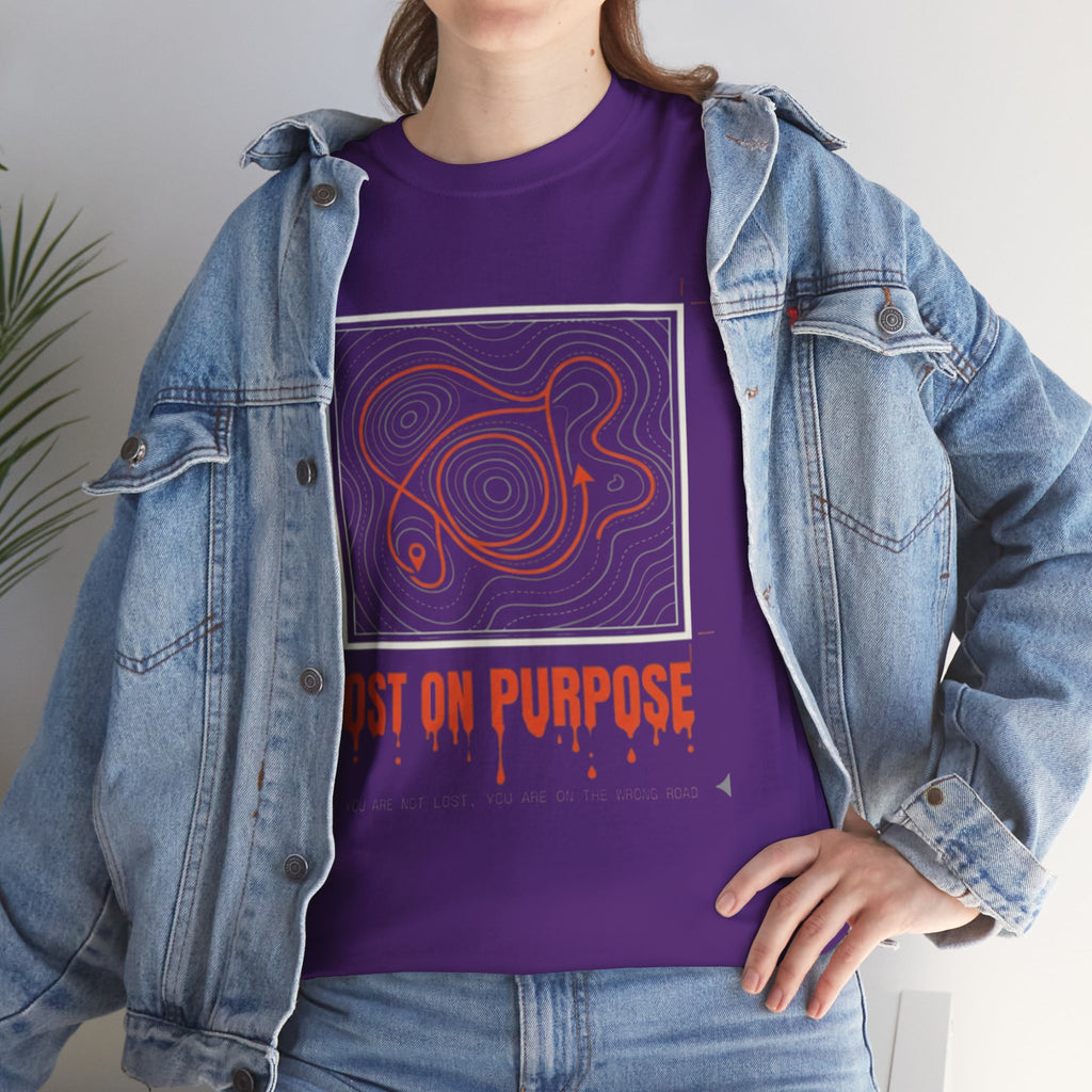 Lost On Purpose T-Shirt - Casual Detour-— Abstract Line Art Graphic Tee
