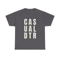 Casual Detour Graphic Tee — Vertical Text Black T‑Shirt