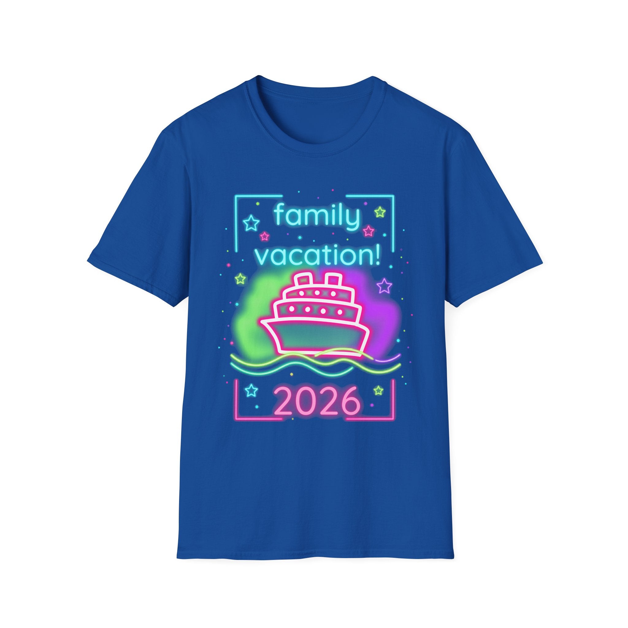 Family Vacation 2026 T-Shirt — Neon Cruise Graphic