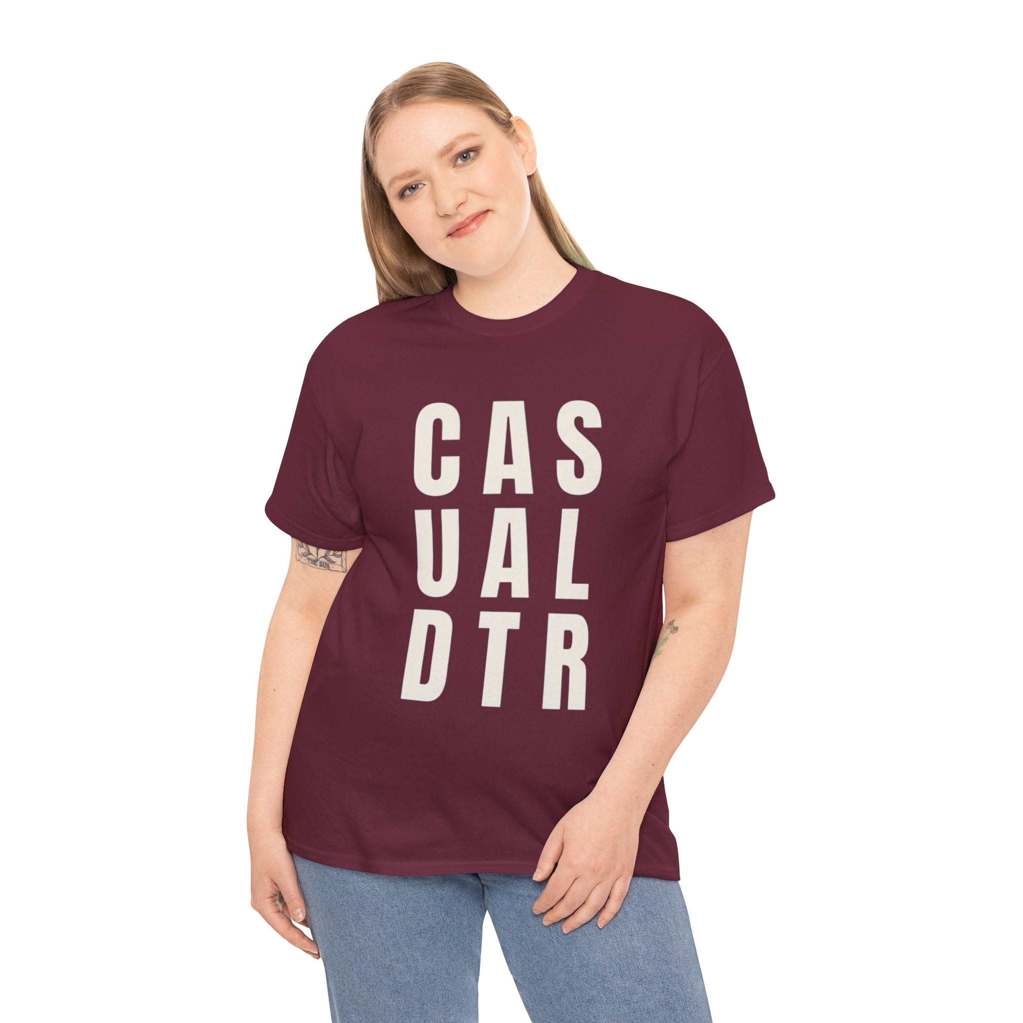 Casual Detour Graphic Tee — Vertical Text Black T‑Shirt