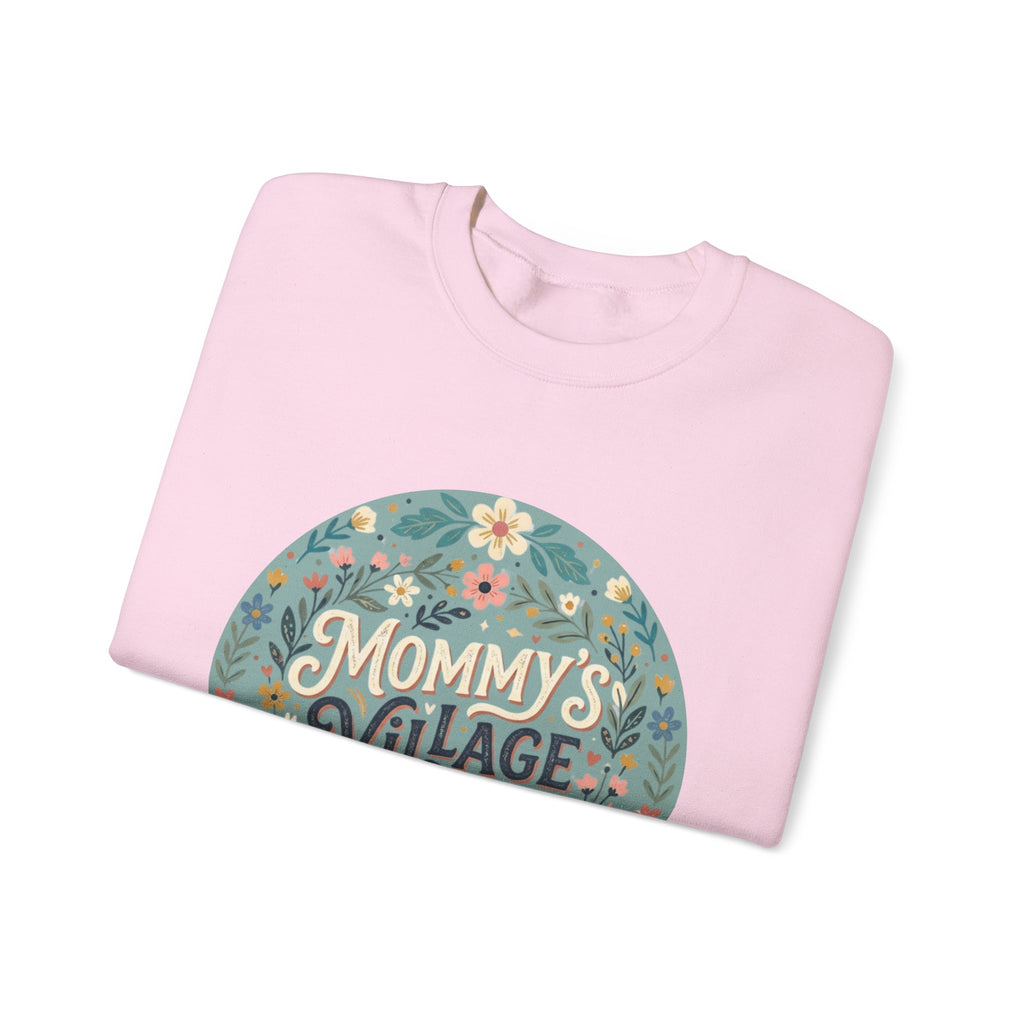 Mommy's Village Floral Crewneck Sweatshirt — Mom Life Cozy Pullover