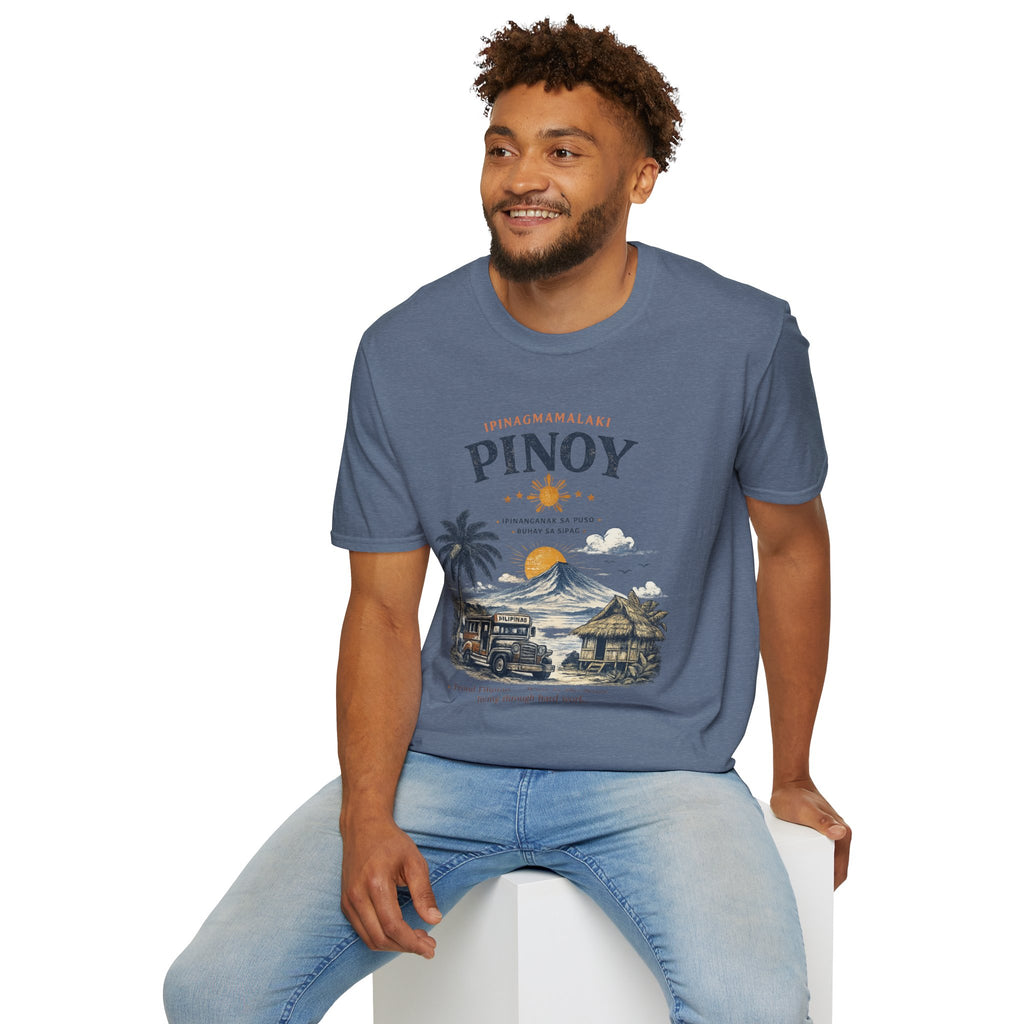 Pinoy Philippines T-Shirt – Vintage Mayon Volcano & Beach Travel Tee