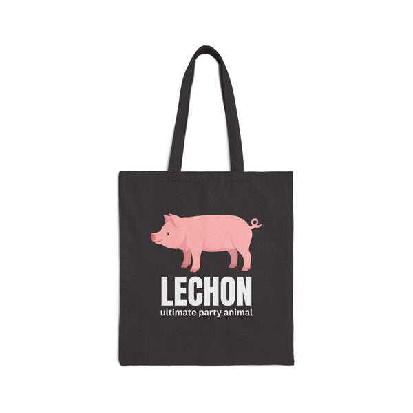 Tote Bag — "Lechon: Ultimate Party Animal" Pink Pig Canvas Tote