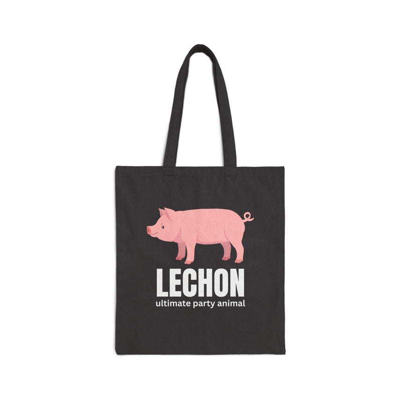Tote Bag — "Lechon: Ultimate Party Animal" Pink Pig Canvas Tote