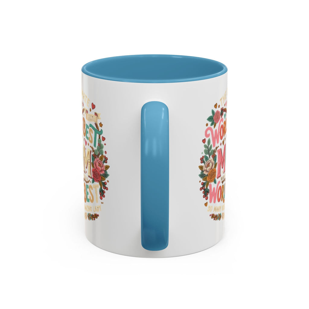 World's Best Mom Accent Coffee Mug — Floral Mother's Day 11/15oz