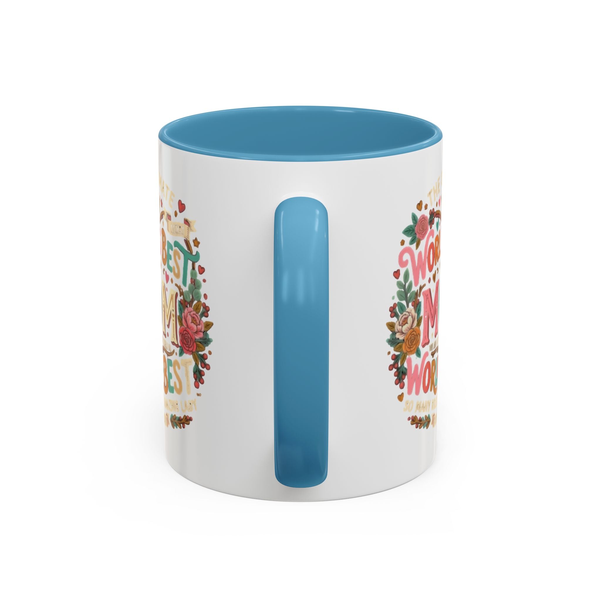 World's Best Mom Accent Coffee Mug — Floral Mother's Day 11/15oz