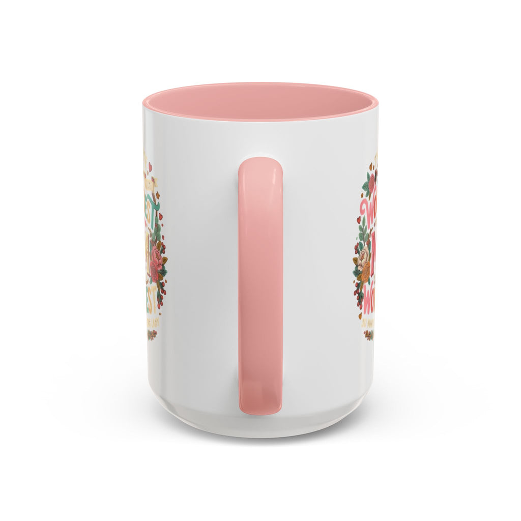 World's Best Mom Accent Coffee Mug — Floral Mother's Day 11/15oz