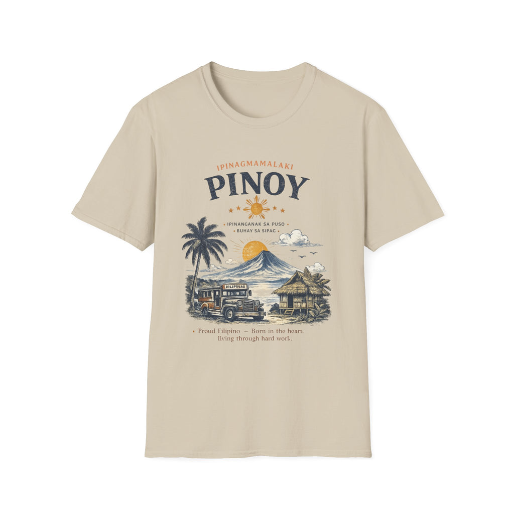 Pinoy Philippines T-Shirt – Vintage Mayon Volcano & Beach Travel Tee