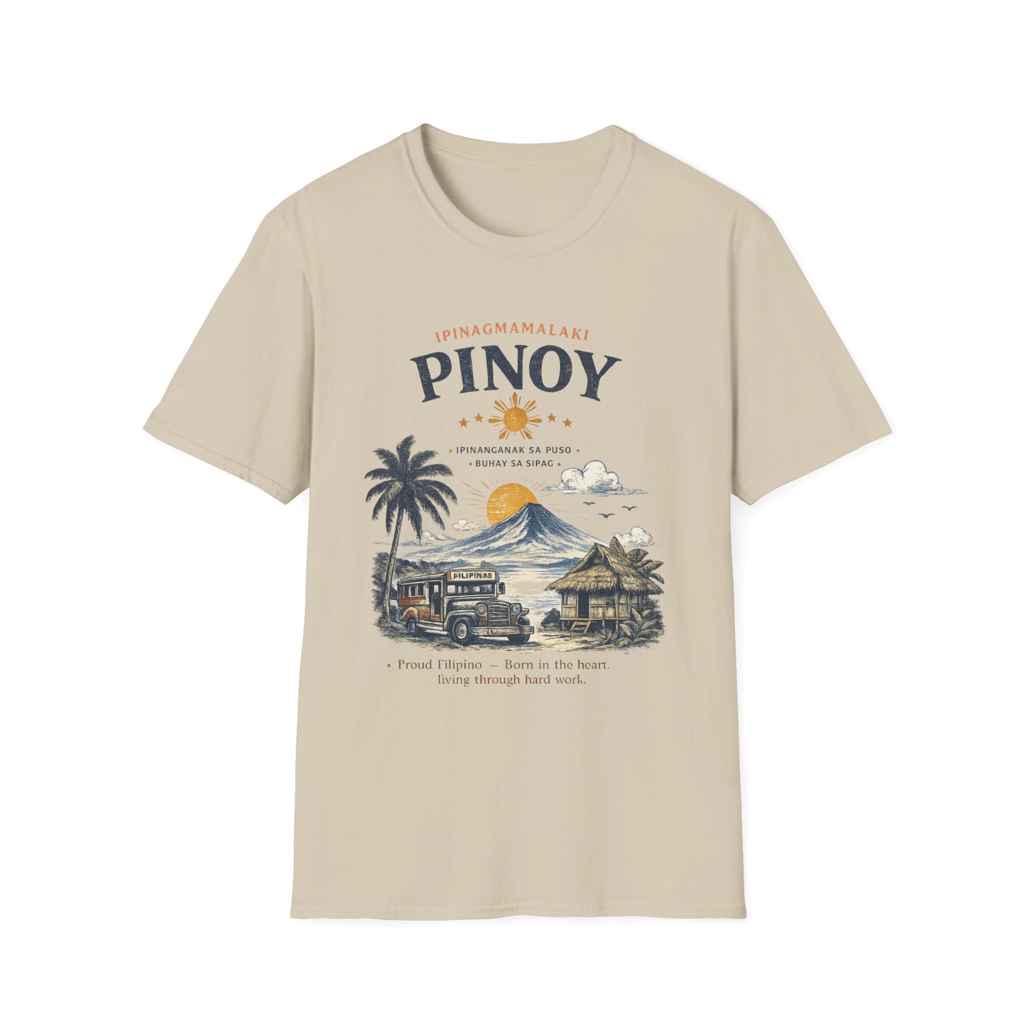 Pinoy Philippines T-Shirt – Vintage Mayon Volcano & Beach Travel Tee