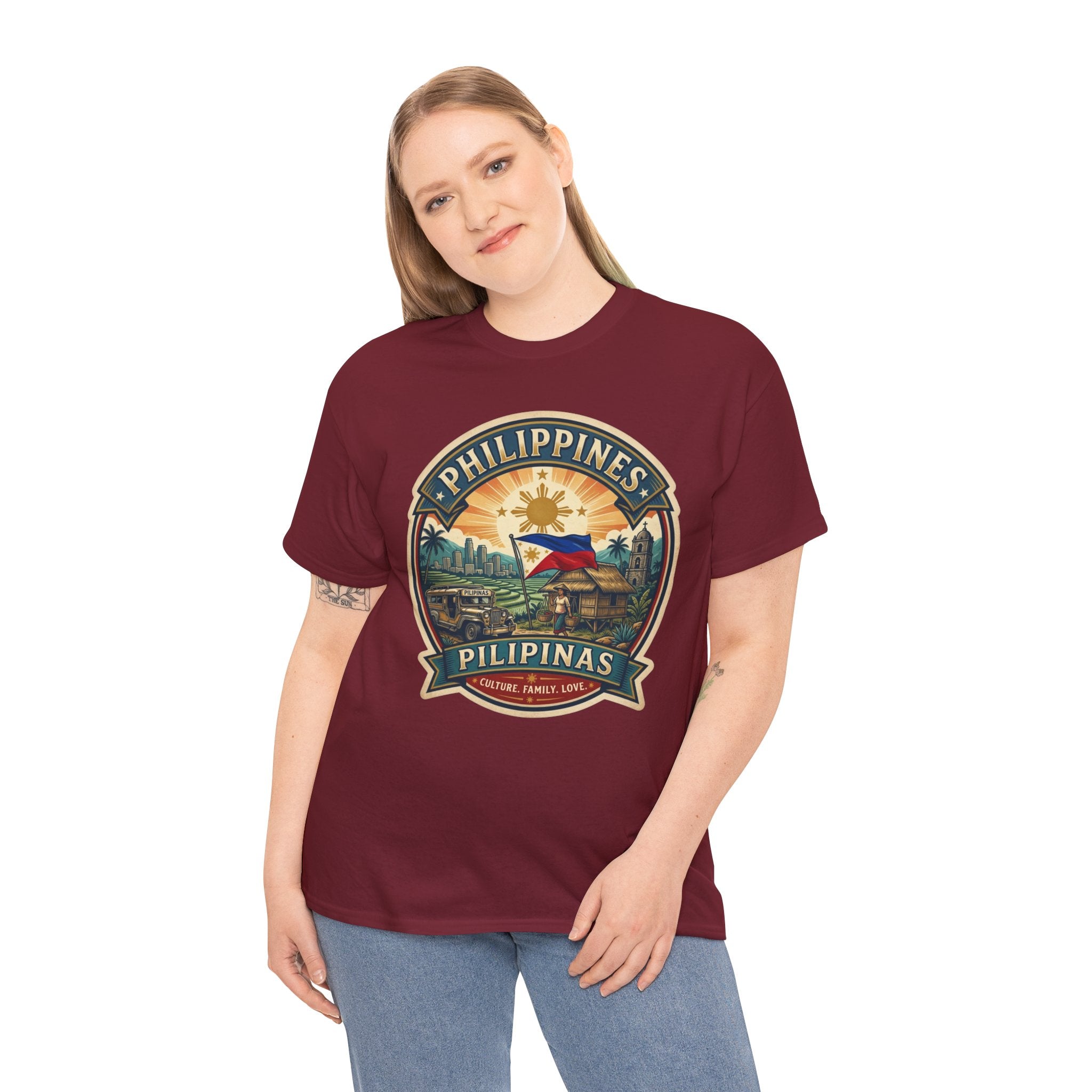 Philippines Vintage Badge T-Shirt – Filipino Pride Travel Tee