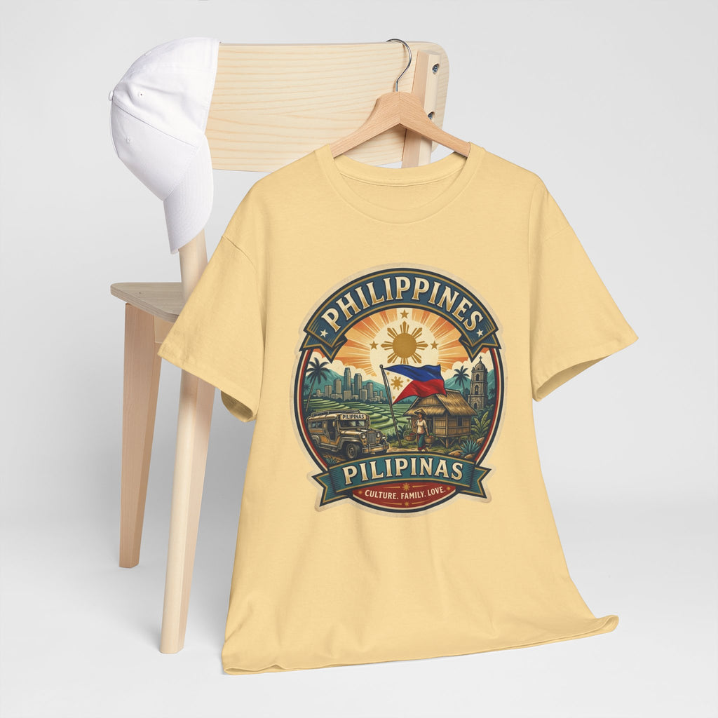Philippines Vintage Badge T-Shirt – Filipino Pride Travel Tee
